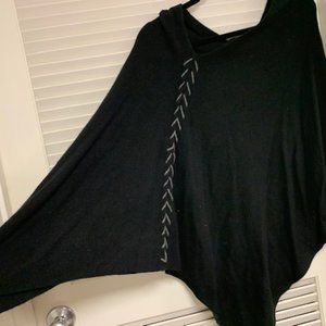 Black sweater poncho